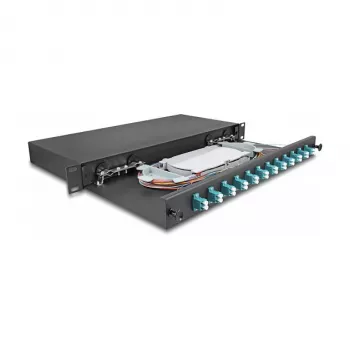 Skaidulinės optikos sujungimo dėžė DeLOCK 67004 Juodas Metalas 482x220x44mm