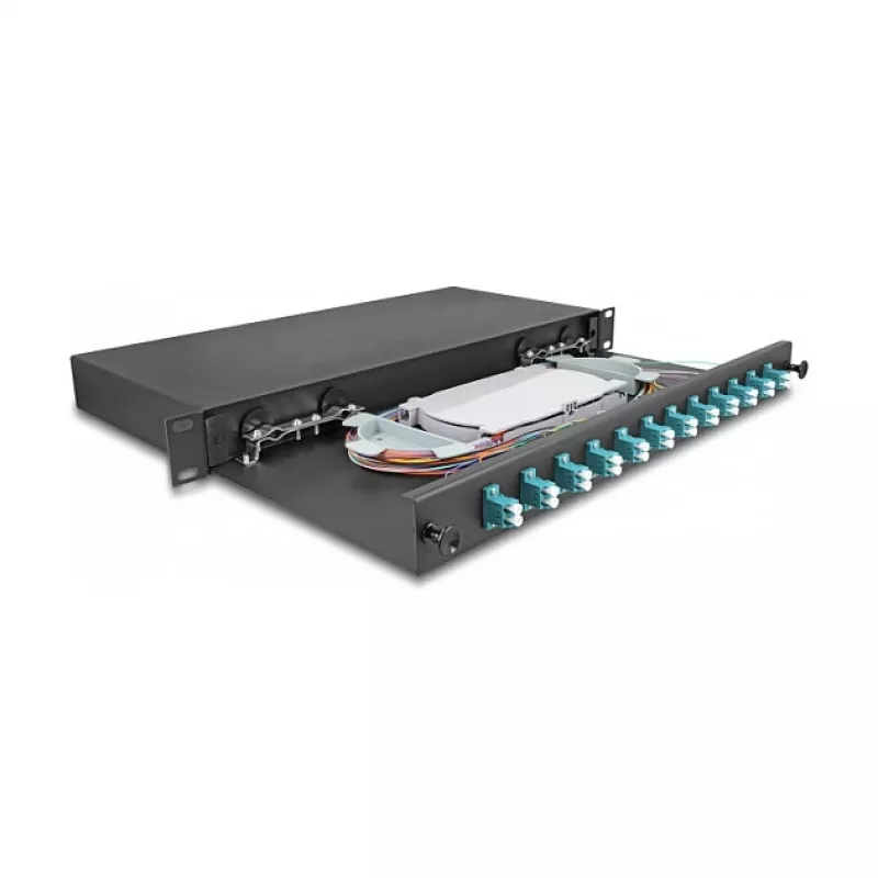 Skaidulinės optikos sujungimo dėžė DeLOCK 67004 Juodas Metalas 482x220x44mm