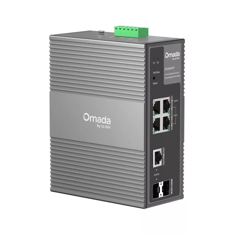 TP-Link IES206GPP valdomas tinklo jungiklis Gigabit Ethernet (10/100/1000) su PoE juoda