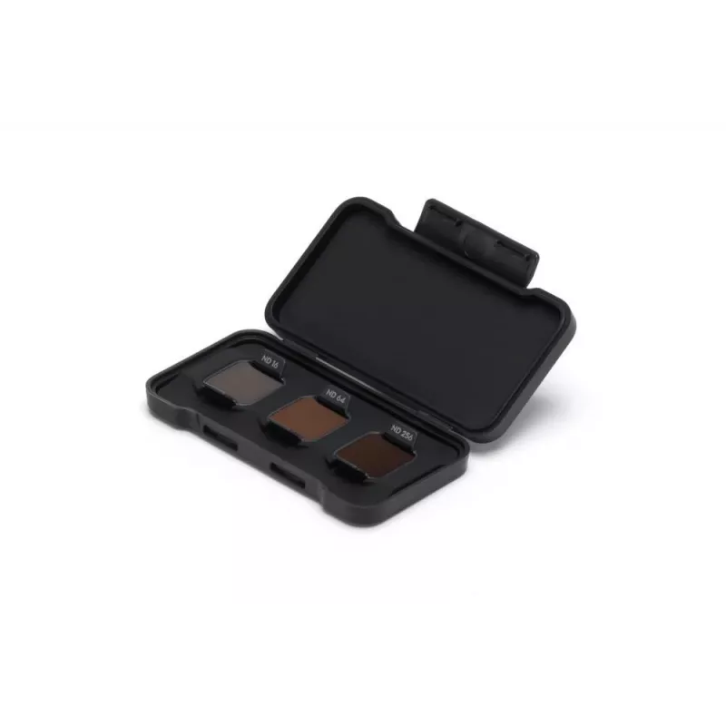 Neutralaus tankio filtrų rinkinys DJI Flip ND16 / ND64 / ND256 — trijų dalių komplektas suderinamiems DJI dronams