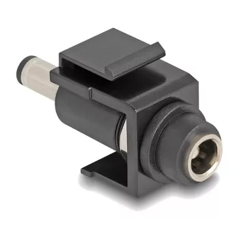 DeLOCK Keystone modulis DC 5.5 x 2.5 mm moteriškas į DC 5.5 x 2.1 mm vyriškas juodas