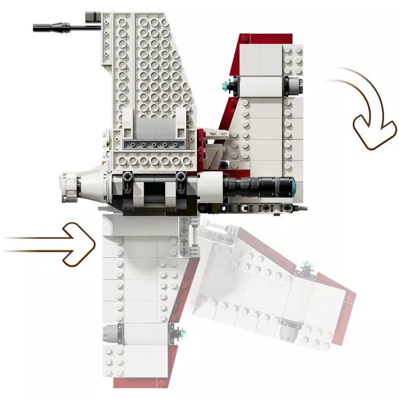 LEGO Star Wars V-19 Torrent naikintuvas 75432 konstruktorius – 567 dalių, 3 minifigūrėlės, demonstravimo ir žaidimo modelis