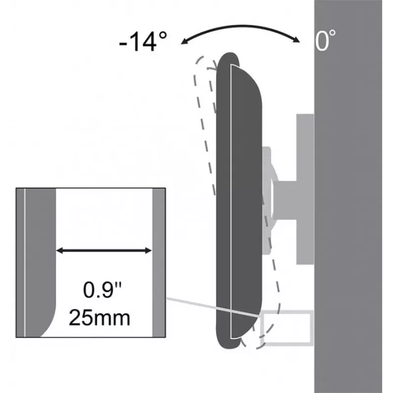 Sbox PLB-3422T Pakreipiamas LED TV laikiklis 23-43 col. 35 kg