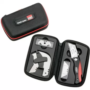 BESSEY DBKPH-SET naudojimo peilis su fiksuotu ašmeniu, juodas/raudonas