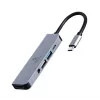 Gembird A-CM-COMBO5-02 USB-C 5-in-1 universalus adapteris, sidabrinis