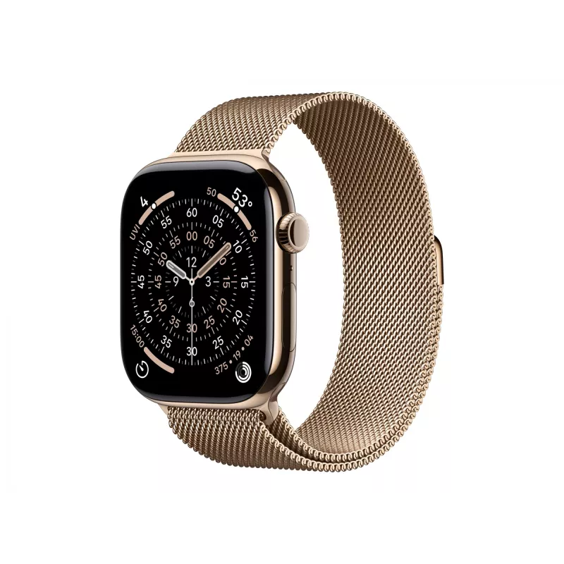 Apple Watch Series 11 GPS + Cellular 46 mm Auksinis Titanio Korpusas su Auksine Milano Kilpa - S/M (MFD74ZR/A)