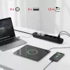 Maitinimo blokas MACLEAN MCE395 B – 5 kištukiniai lizdai, 3×USB, 110–240V AC, 2.1A USB, 2500W, 1,5 m laidas, juodas