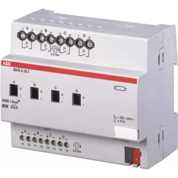ABB SD/S4.16.1 - Perjungimo/dimmerio aktuatorius - 4 kanalai - sidabrinis - EN 50 090-2-2 - DC - 21 - 30 V (2CDG110080R0011)