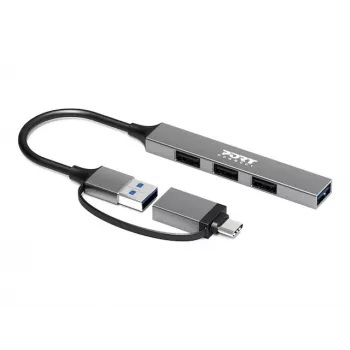 PORT CONNECT | USB-C / USB-A 4 prievadų USB-A 3.0 5Gbps šakotuvas | 900160