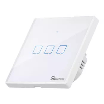 Sieninis išmanusis jungiklis Sonoff T2 EU TX 3 kanalų Wi‑Fi + RF 433 valdymas