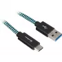 USB 3.2 Gen 2 laidas, USB-A kištukas > USB-C kištukas (juoda/šviesiai mėlyna, 0,5 m, pintas)