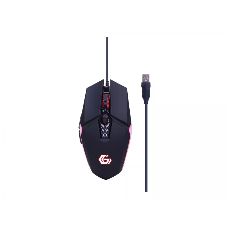 Žaidimų klaviatūra su pele GEMBIRD GGS-UMGL4-02 — pilno dydžio USB QWERTY JAV anglų, juoda, LED foninis apšvietimas