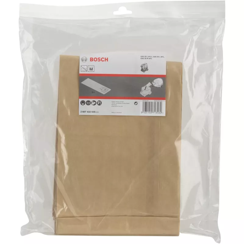 Popierinių filtrų maišelių rinkinys Bosch 2 607 432 035