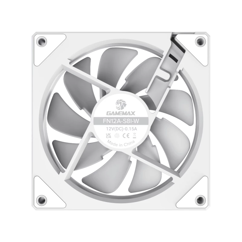 Gamemax FN12A-S8I korpuso ventiliatorius, baltas