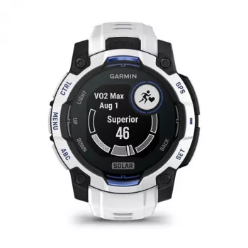 Išmanusis laikrodis GARMIN Instinct 2 45 mm, MIP 0,9 colio (176×176), GPS, Solar, Silikoninis dirželis Mėlyna/Balta