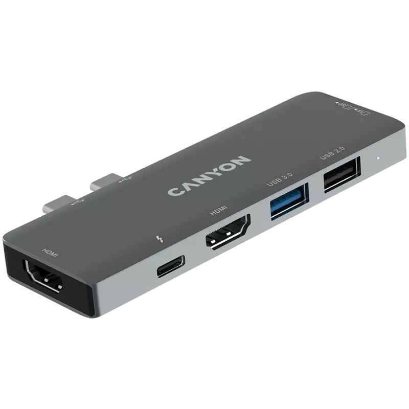 Canyon DS-5 USB 2.0 Type-C pilkos spalvos SD kortelių skaitytuvas 60 Hz