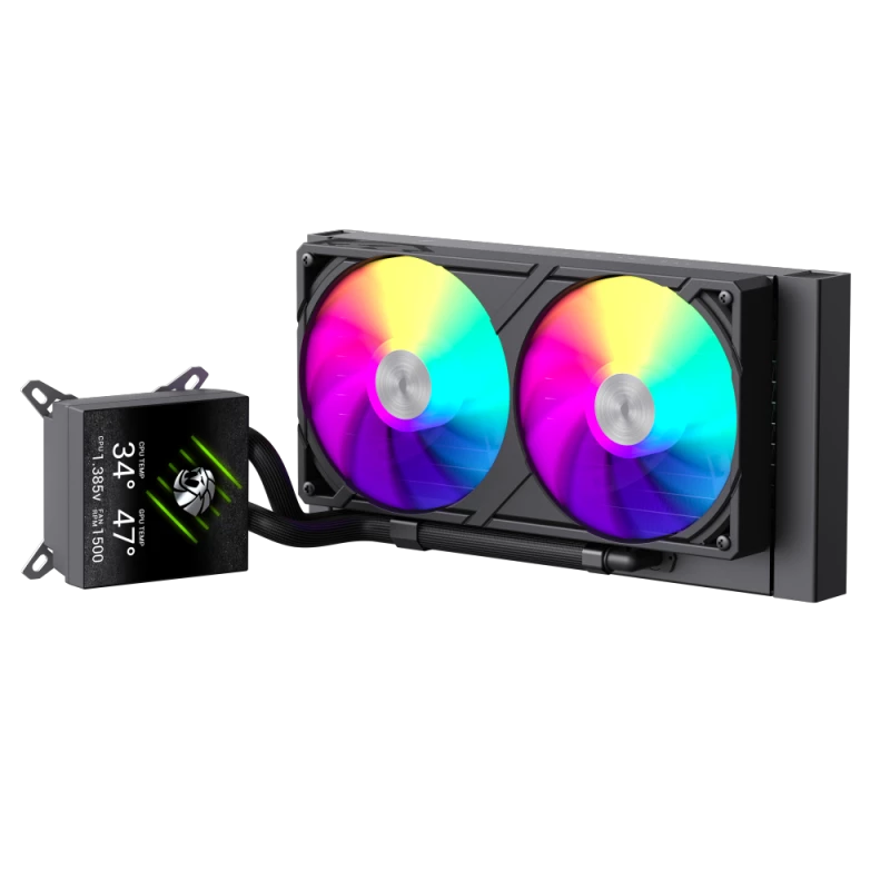 Gamemax GLACIER 240 LCD BK skystinis aušintuvas procesoriui Intel, AMD