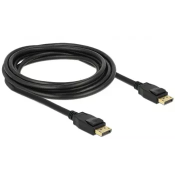 Delock DisplayPort kabelis – DisplayPort (vyriškas) į DisplayPort (vyrišką) – 3 m – su užraktu – juodas