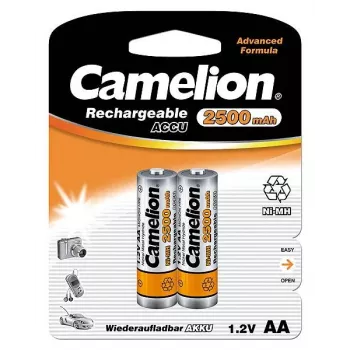 Įkraunamos Ni‑MH AA/HR6 baterijos CAMELION 2500 mAh, 2 vnt.