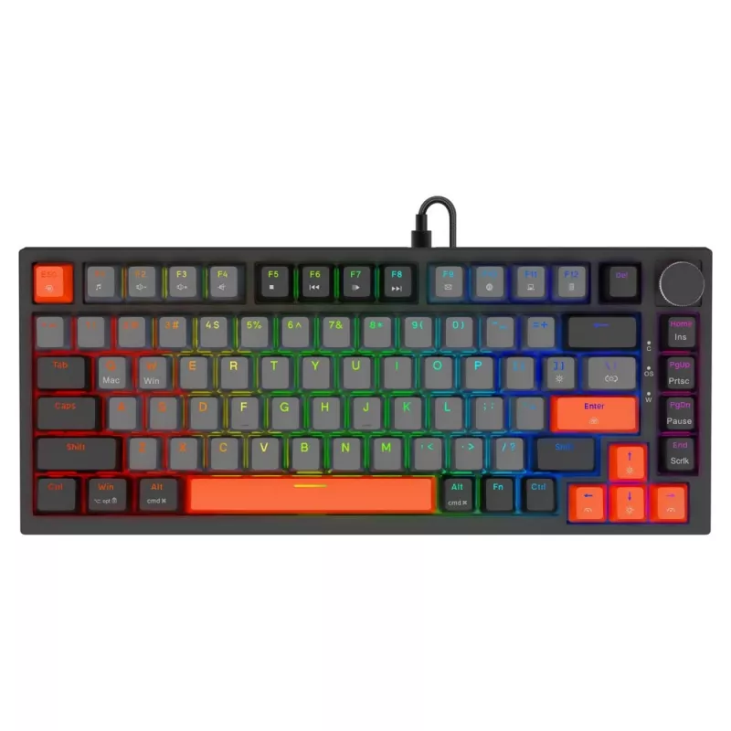 Savio ASTRAL BLACK JADE 3 SPALVŲ klaviatūra žaidimams USB QWERTY US International