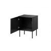 Naktinis staliukas Cama Meble SIENA 2 vnt., 44,5×40×59 cm, juodas matinis, MDF ir medžio drožlių plokštė