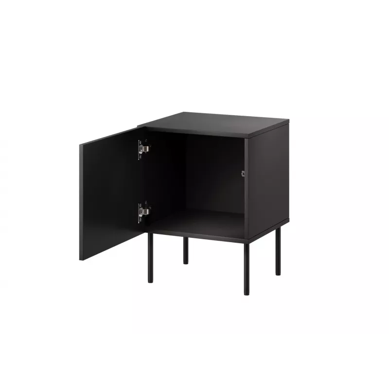 Naktinis staliukas Cama Meble SIENA 2 vnt., 44,5×40×59 cm, juodas matinis, MDF ir medžio drožlių plokštė