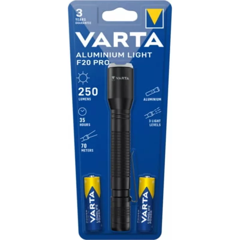 Rankinis žibintuvėlis Varta Aluminium Light F20 Pro LED 250 lm 7 lemputės