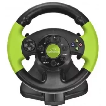 Laidinis žaidimų vairas ESPERANZA EG104, skirtas PlayStation 3 ir Xbox 360, juodas/žalias