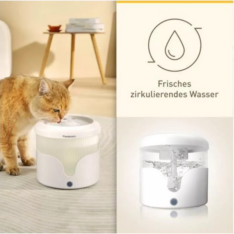 Automatinis vandens dubuo augintiniams Panasonic CP-JNW01CW — 1,9 l, maitinamas iš tinklo, baltas, Ø18,5 cm × 175 mm