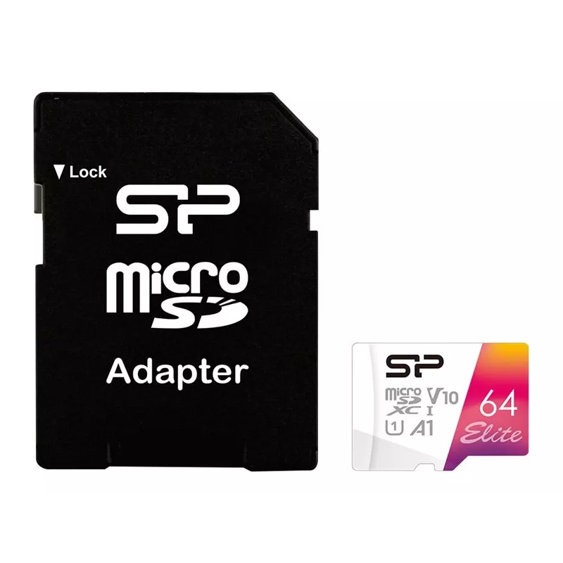 „Silicon Power“ 64GB microSDXC UHS-I Class 10 V10 A1 atminties kortelė – 100 MB/s