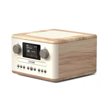 PURE Classic C-D4 Skaitmeninis Radijo Imtuvas Baltas/Ąžuolas DAB+ FM Internet Radijas Bluetooth 15W