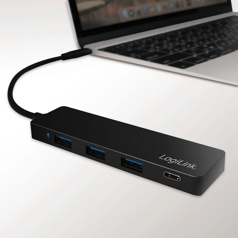 LogiLink UA0311 USB-C 3.2 Gen 2 Multiport Hub 4 prievadai juodas