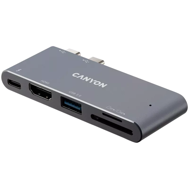 CANYON DS-5 5in1 Thunderbolt 3 4K Space Grey – daugiafunkcis USB-C stotelė