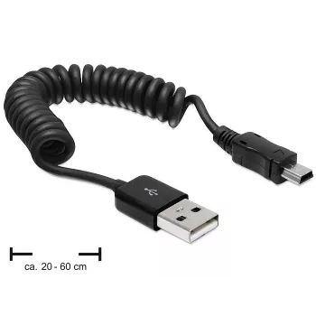 USB kabelis DeLOCK USB 2.0 0,6 m USB A – Mini-USB A juodas