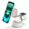 Belaidis USB įkroviklis Belkin Qi2 WIZ040KQSD — 25 W, USB maitinimas, 1,5 m laidas, baltas, skirtas išmaniajam telefonui, išmaniajam laikrodžiui, ausinėms, fitneso apyrankei