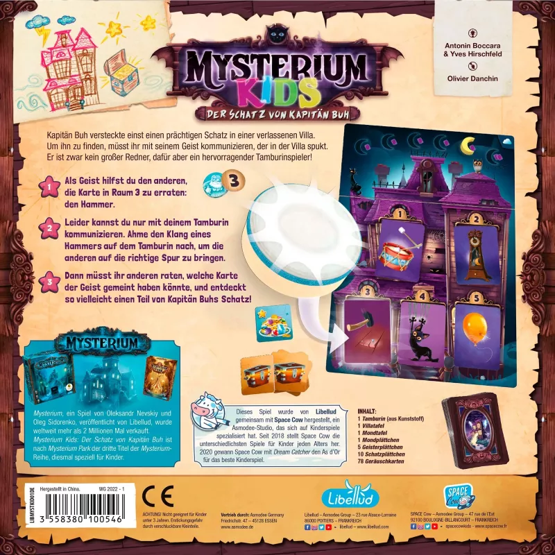 Mysterium Kids: Kapitano Bū lobis, stalo žaidimas