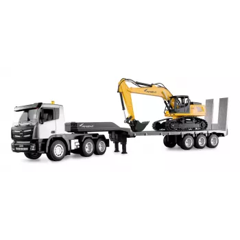 Amewi 2-in-1 žemagrindė priekaba ir ekskavatorius G836E/G041E 1:24 RTR