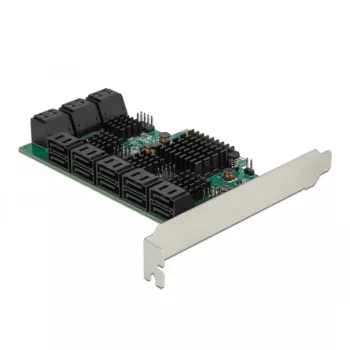 DeLOCK 16 prievadų SATA PCI Express x4 kortelė 6 Gbit/s žalia pilka