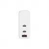 HYPER HJG140WW universalus baltas AC greitasis kroviklis, 140 W, GaN, 2x USB-C + 1x USB-A, patalpoms