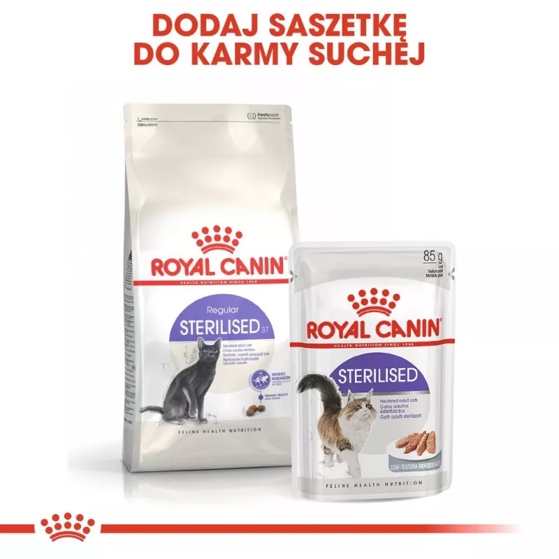 Sausas ėdalas katėms Royal Canin Sterilised 2 kg – suaugusioms sterilizuotoms katėms, vištiena, 37% baltymų