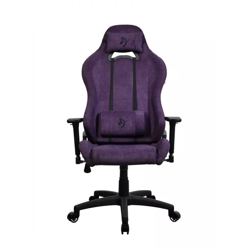 Gaming kėdė Arozzi Torretta SoftFabric Violetinė – ergonomiška, reguliuojamos porankiai, atlošiama nugara