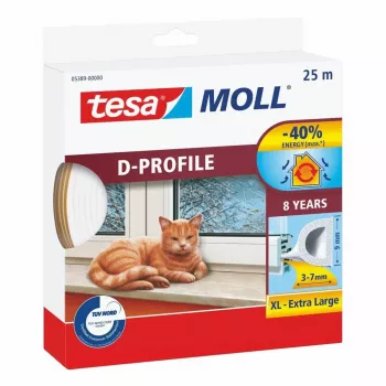 Tesa guminė sandarinimo juosta D profilio H0538900 tarpams nuo 3 iki 7 mm, 0,009 x 25 m