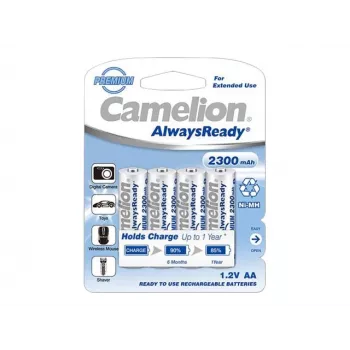 Camelion AA/HR6 2300 mAh AlwaysReady įkraunamos baterijos Ni-MH, 4 vnt.