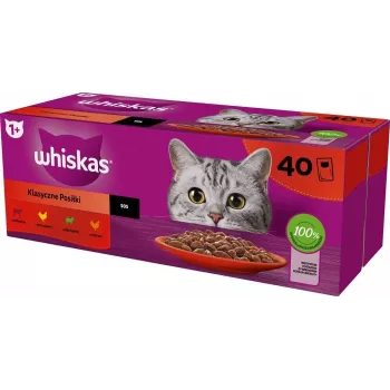 WHISKAS Classic Meals Mix šlapias ėdalas katėms 40x85g
