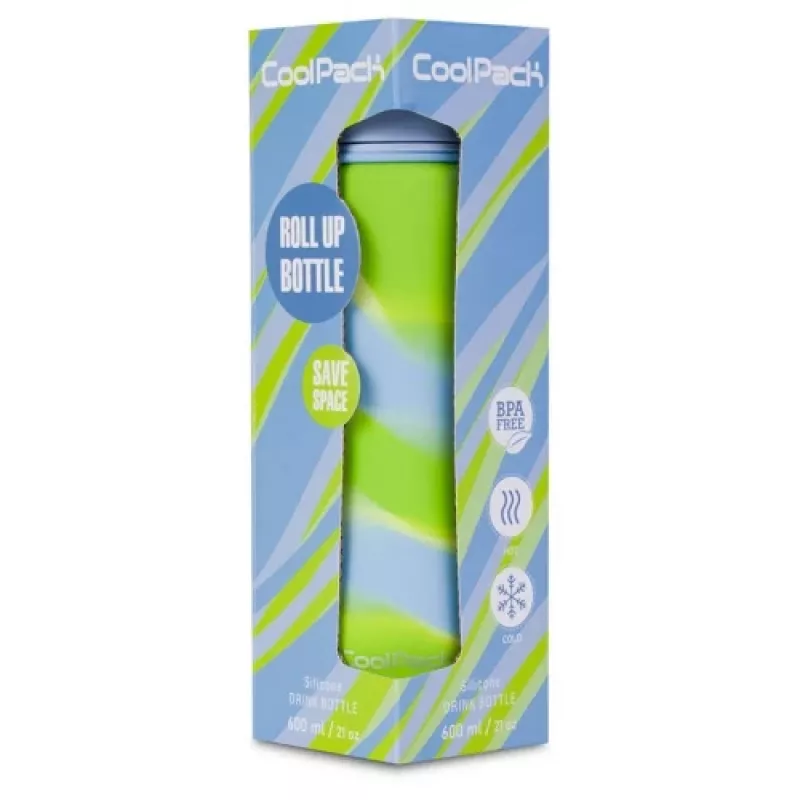 Sportinis vandens butelis Cool Pack Silikoninis butelis Z14770 600 ml Mergaitėms Mėlynas