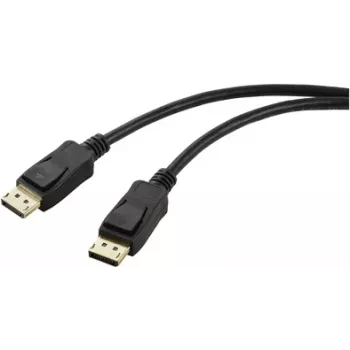 Renkforce DisplayPort jungiamasis laidas, DisplayPort kištukas – DisplayPort kištukas, 2.00 m, juodas, RF-5771516, PVC apvalkalas