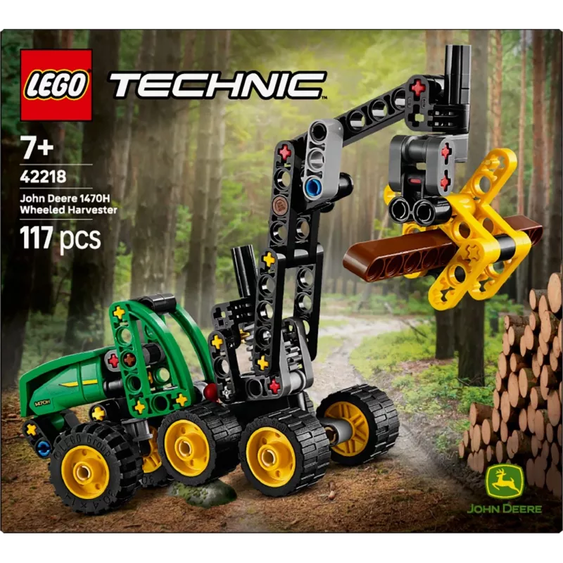 LEGO TECHNIC 42218 John Deere 1470H Ratų miško kombainas