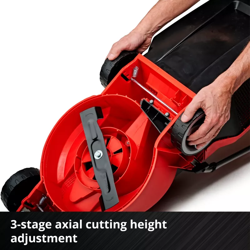 Benzinė vejapjovė EINHELL GE-CM 18/30 Li — 18V, 3,0Ah, 30 cm pjovimo plotis, 25 L žolės rinktuvas