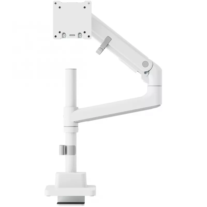 Laikiklis monitoriui DIGITUS Single, spaustuvinis, 57 col. maks., 27 kg talpa, VESA 75x75–100x100, baltas