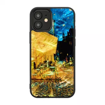 Apsauginis dėklas iKins Apple iPhone 12 mini – juodas „Cafe Terrace“ dizainas
